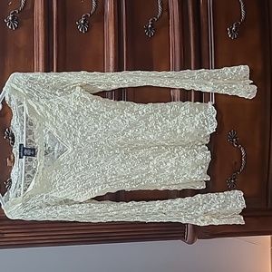 Moda International Women's Lace Top Blouse size S